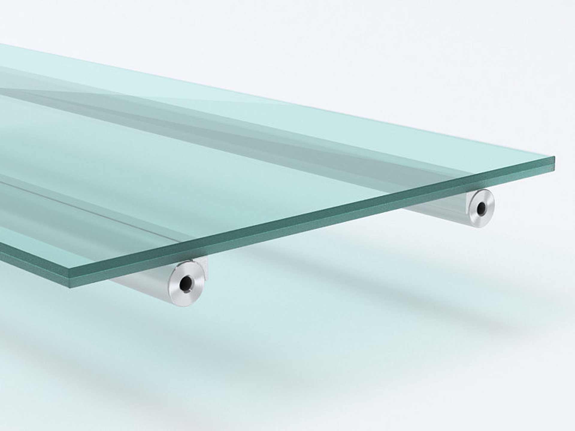 Die Glastablare haben eine angeklebte Rutschsicherung